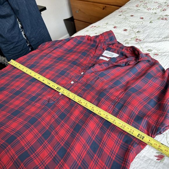 Grayson The Hero Anthroplogie Plaid Flannel Red and Blue Button Front Large 04 - Picture 10 of 12